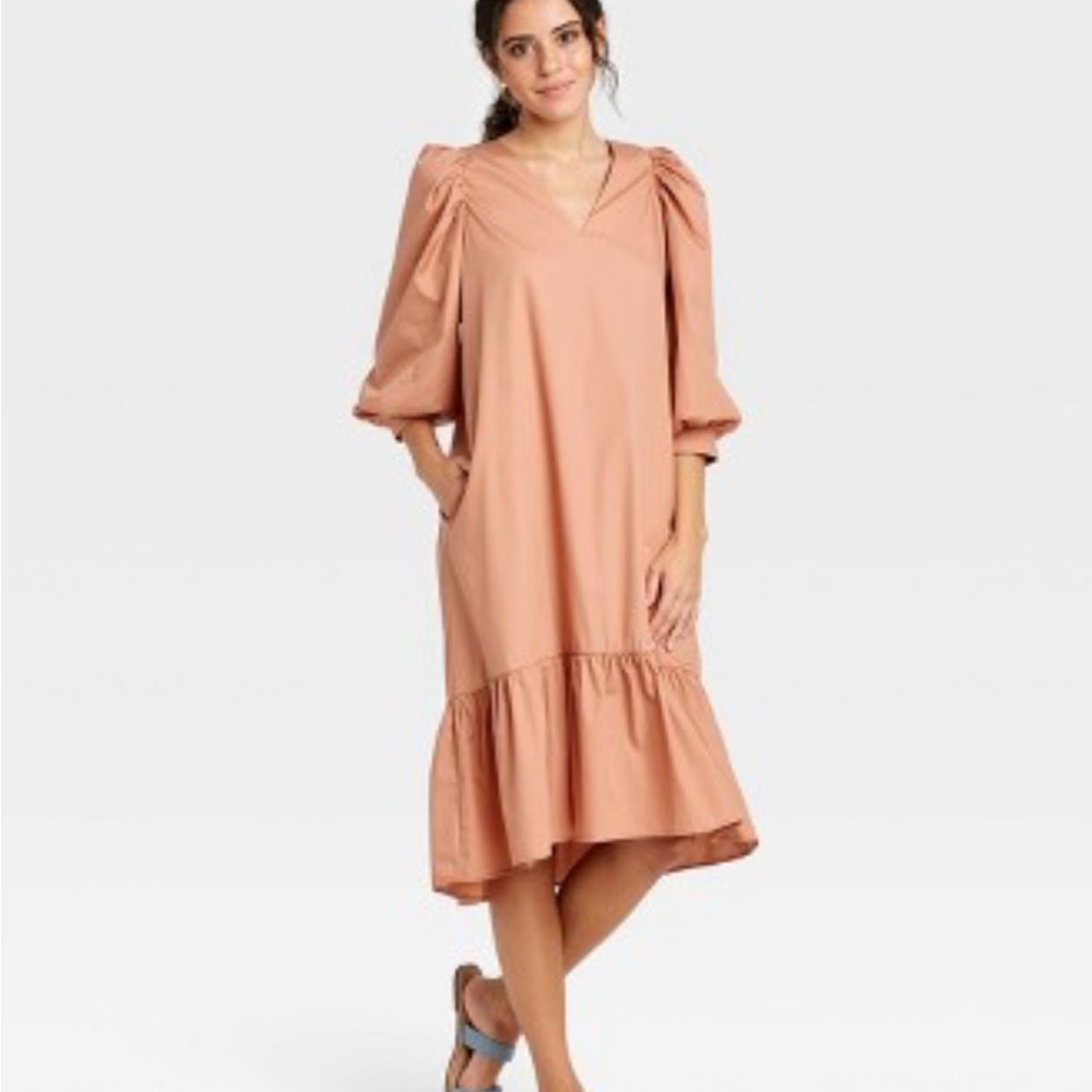 A New Day High Low Peach Dress - Medium